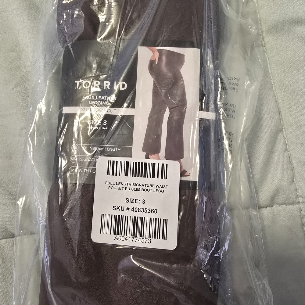 Torrid Black Faux Leather Bootcut Leggings